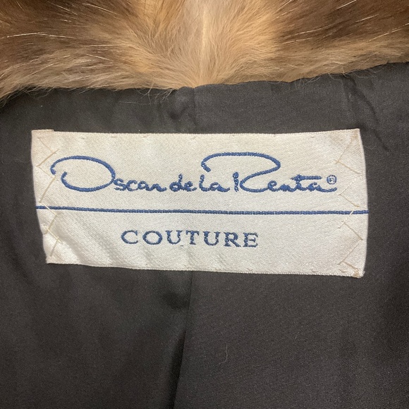 OSCAR DE LA RENTA COUTURE BLACK / BURGUNDY EMBROIDERED PERSIAN LAMB FUR COAT WIT - Picture 5 of 5